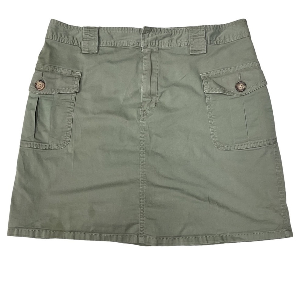 Sonoma High Rise Cotton Blend Y2K Casual Cargo Trendy Mini Skort Green Size 8
